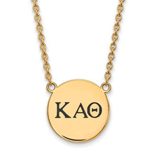 Kappa Alpha Theta Sorority Sterling Silver Gold Plated Small Enameled Pendant Necklace