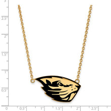 Oregon State University Sterling Silver Gold Plated Large Enameled Pendant Necklace