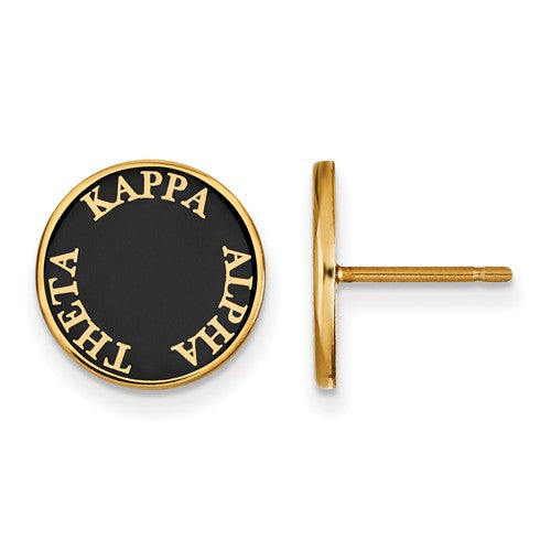 Kappa Alpha Theta Sorority Sterling Silver Gold Plated Enameled Post Earrings