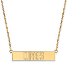 Los Angeles Clippers Gold Plated Sterling Silver Small Bar Necklace