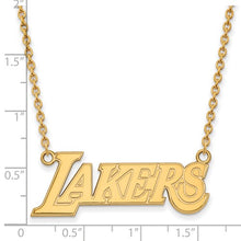 Los Angeles Lakers Sterling Silver Gold Plated Large Pendant Necklace