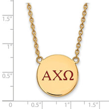 Alpha Chi Omega Sorority Sterling Silver Gold Plated Small Pendant Necklace
