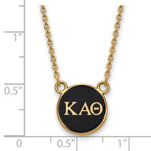 Kappa Alpha Theta Sorority Sterling Silver Gold Plated Extra Small Enameled Pendant Necklace