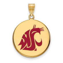 Washington State Sterling Silver Gold Plated Large Enameled Disc Pendant