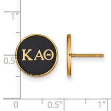 Kappa Alpha Theta Sorority Sterling Silver Gold Plated Enameled Post Earrings