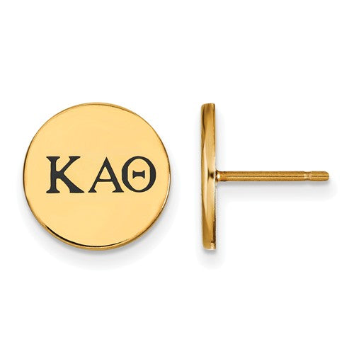 Kappa Alpha Theta Sorority Sterling Silver Gold Plated Enameled Post Earrings