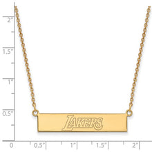 Los Angeles Lakers Gold Plated Sterling Silver Small Bar Necklace
