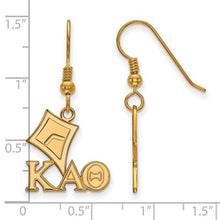 Kappa Alpha Theta Sorority Sterling Silver Gold Plated Medium Dangle Earrings