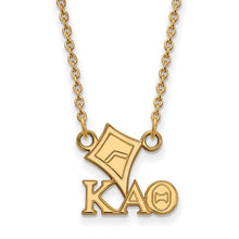 Kappa Alpha Theta Sorority Sterling Silver Gold Plated Extra Small Pendant Necklace