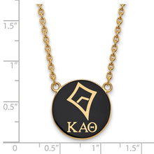 Kappa Alpha Theta Sorority Sterling Silver Gold Plated Small Enameled Pendant Necklace