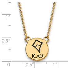 Kappa Alpha Theta Sorority Sterling Silver Gold Plated Extra Small Enameled Pendant Necklace