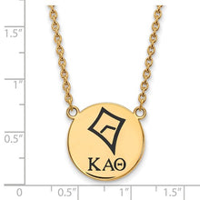 Kappa Alpha Theta Sorority Sterling Silver Gold Plated Small Enameled Pendant Necklace