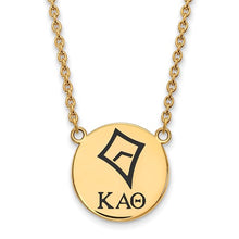 Kappa Alpha Theta Sorority Sterling Silver Gold Plated Small Enameled Pendant Necklace