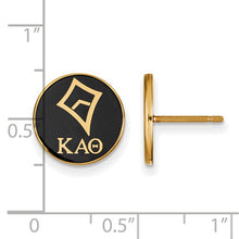 Kappa Alpha Theta Sorority Sterling Silver Gold Plated Enameled Post Earrings