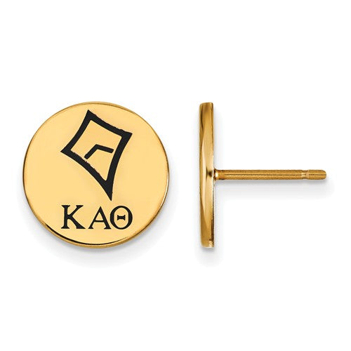 Kappa Alpha Theta Sorority Sterling Silver Gold Plated Enameled Post Earrings