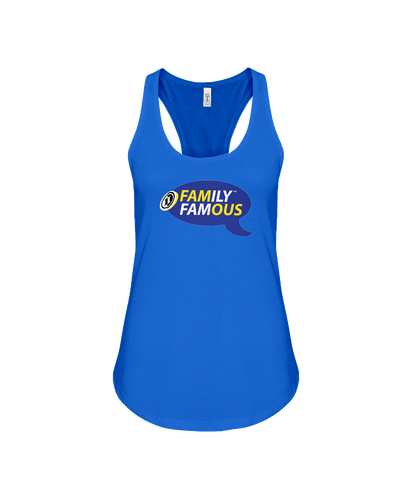 Family Famous Brand Logo Blue Gold Flowy Racerback Tank