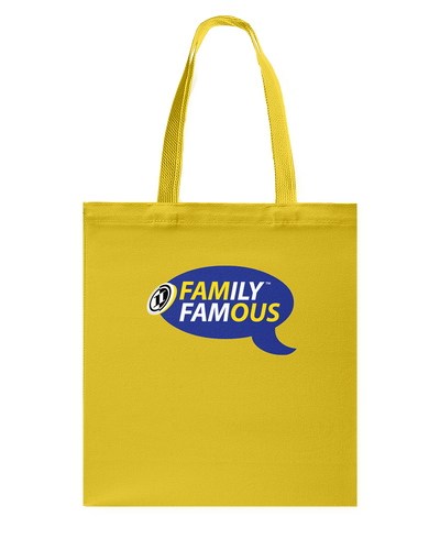 Family Famous Brand Logo Blue Gold Canvas Shopping Tote