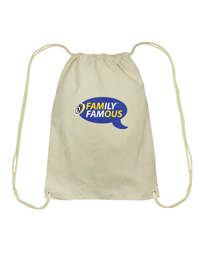 Family Famous Brand Logo Blue Gold Cotton Drawstring Backpack