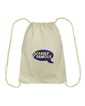 Family Famous Brand Logo Purple Gold Cotton Drawstring Backpack