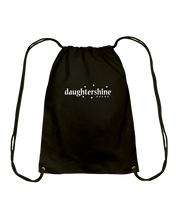 Daughtershine Brand Logo White Cotton Drawstring Backpack