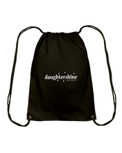 Daughtershine Brand Logo White Cotton Drawstring Backpack