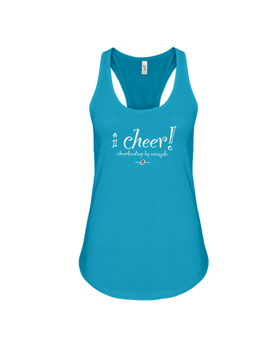 I CHEER Cheerleading By Example Flowy Racerback Tank