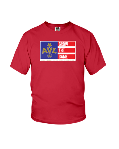 Digster AVL Grow The Game Flag USA Gold Edition Youth Tee