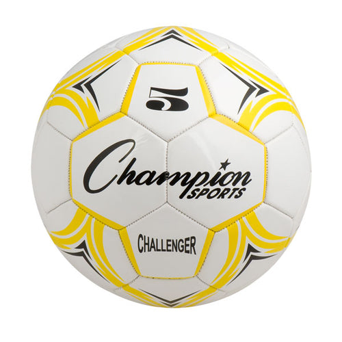 I KICK™ by Champion Sports Challenger Soccer Ball Size 5 Yellow/White