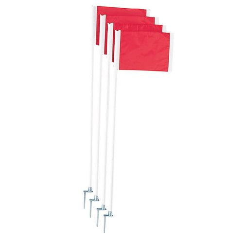 I KICK™ Deluxe Soccer Corner Flag Set With Steel Pegs