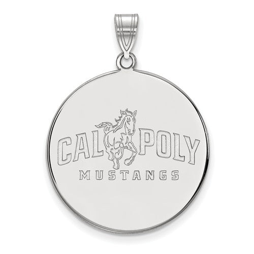 California Polytechnic State University Sterling Silver Extra Large Disc Pendant
