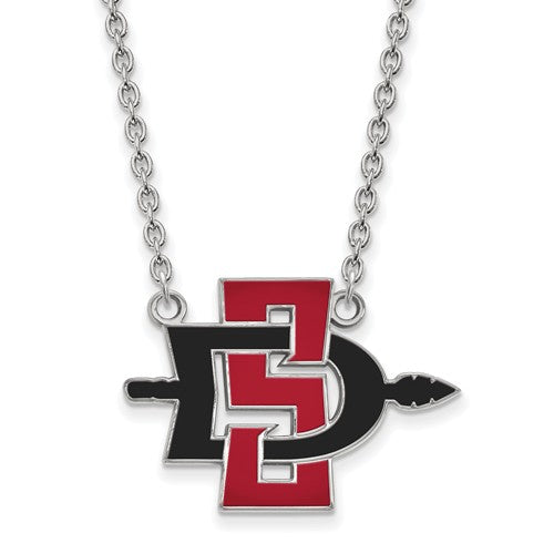 SDSU Sterling Silver Large Pendant Necklace