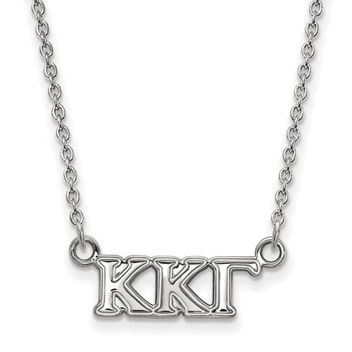 Kappa Kappa Gamma Sorority Sterling Silver Extra Small Pendant Necklace