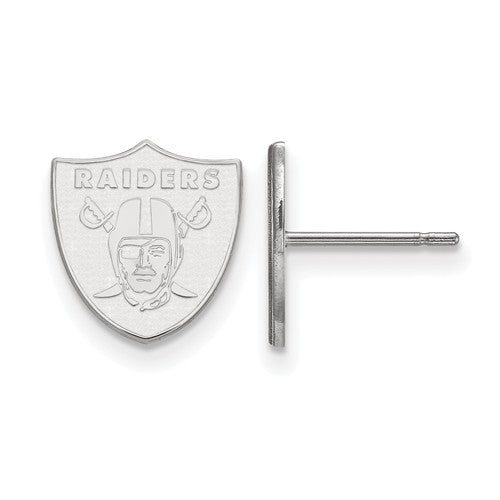 Oakland Raiders 14k White Gold Extra Small Post Earrings