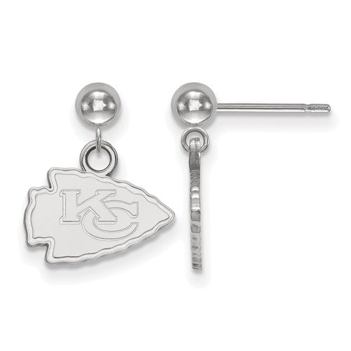 Kansas City Chiefs Sterling Silver Dangle Ball Earrings