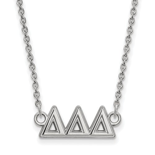 Delta Delta Delta Sorority Sterling Silver Medium Pendant Necklace