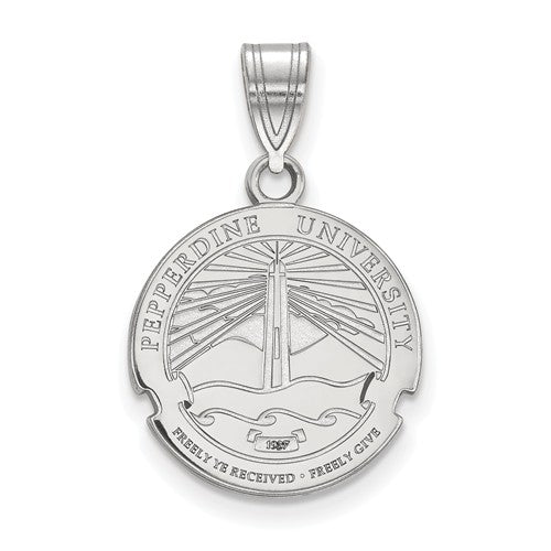 Pepperdine University Sterling Silver Medium Crest Pendant