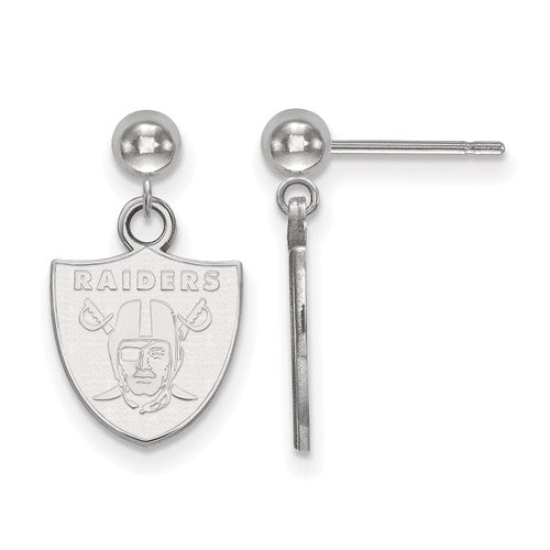 Oakland Raiders Sterling Silver Dangle Ball Earrings