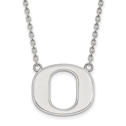 University of Oregon 14k White Gold Large Pendant Necklace