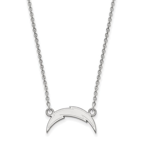 Los Angeles Chargers 10k White Gold Small Pendant with Necklace