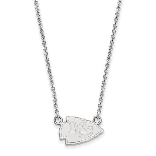 Kansas City Chiefs 14k White Gold Small Pendant with Necklace