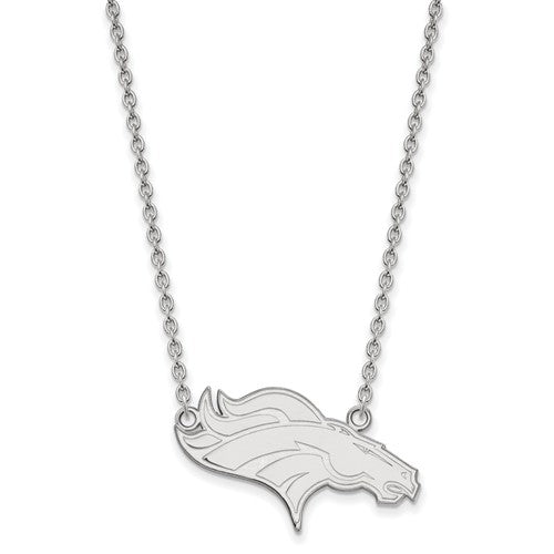 Denver Broncos Sterling Silver Large Pendant with Necklace