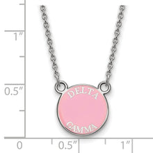 Delta Gamma Sorority Sterling Silver Extra Small Enameled Pendant Necklace