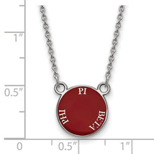 Pi Beta Phi Sorority Sterling Silver Extra Small Enameled Pendant Necklace