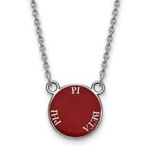 Pi Beta Phi Sorority Sterling Silver Extra Small Enameled Pendant Necklace