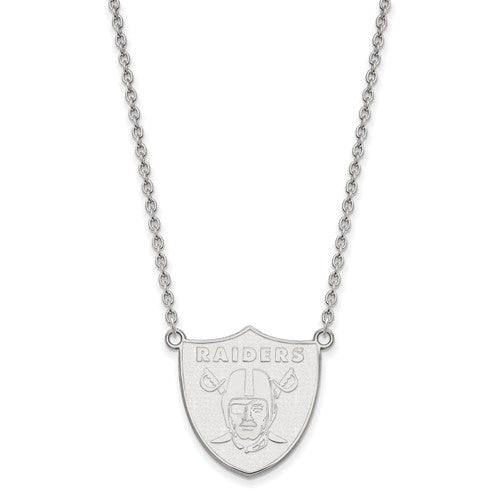 Oakland Raiders Sterling Silver Large Pendant with Necklace