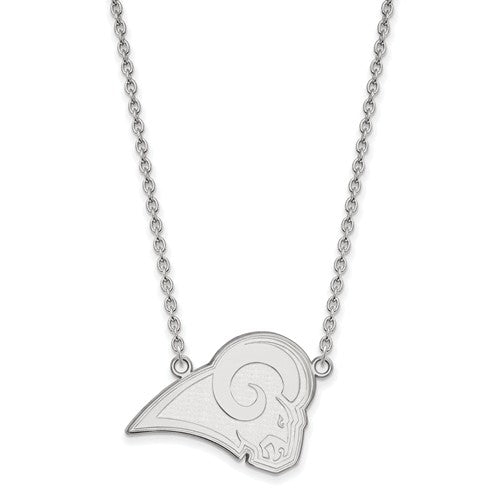 Los Angeles Rams 14k White Gold Large Pendant with Necklace