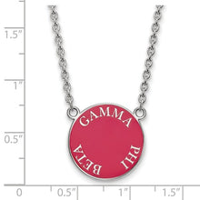 Gamma Phi Beta Sorority Sterling Silver Medium Enameled Pendant Necklace