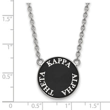 Kappa Alpha Theta Sorority Sterling Silver Medium Enameled Pendant Necklace