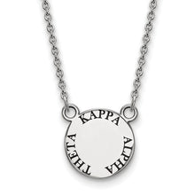 Kappa Alpha Theta Sorority Sterling Silver Extra Small Enameled Pendant Necklace