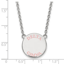 Delta Gamma Sorority Sterling Silver Small Enameled Pendant Necklace